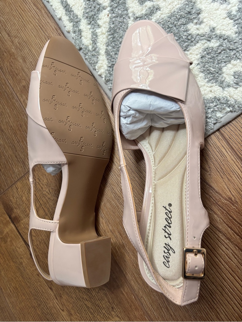 Easy Street Breanna Blush Patent Slingbacks